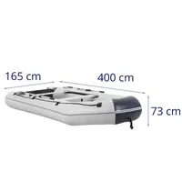 Nadmuchiwana łódź - czarny / biały - 570 kg - aluminiowa podłoga - 6 osób