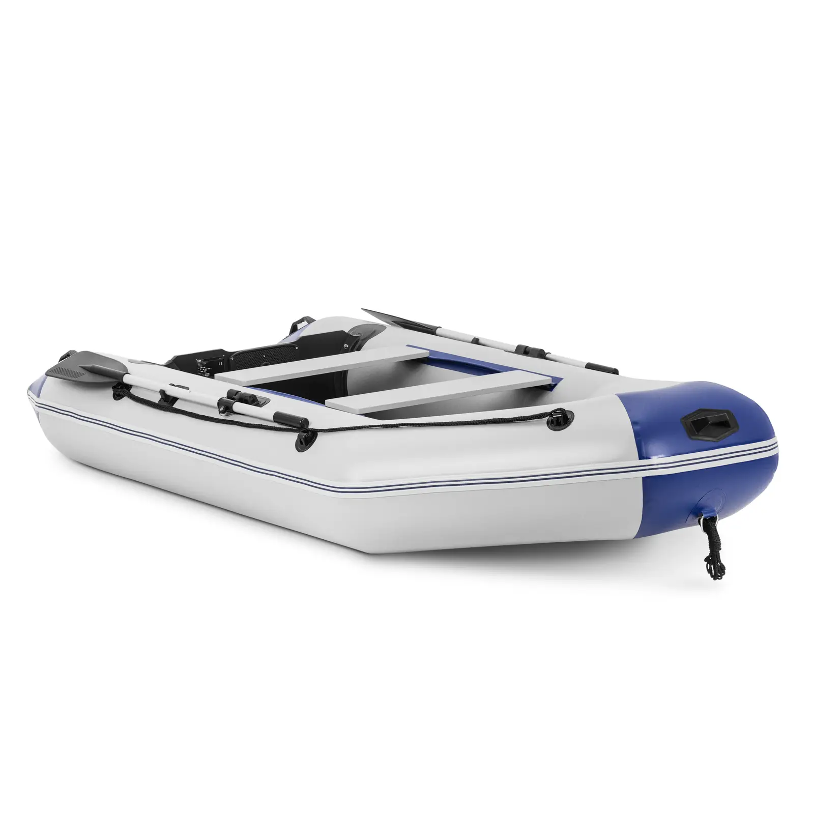 Inflatable Boat - blue / white - 280 kg - wooden floor - 3 persons