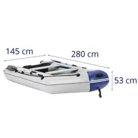 Felfújható csónak - fekete / fehér - 280 kg - fapadló - 3 fő