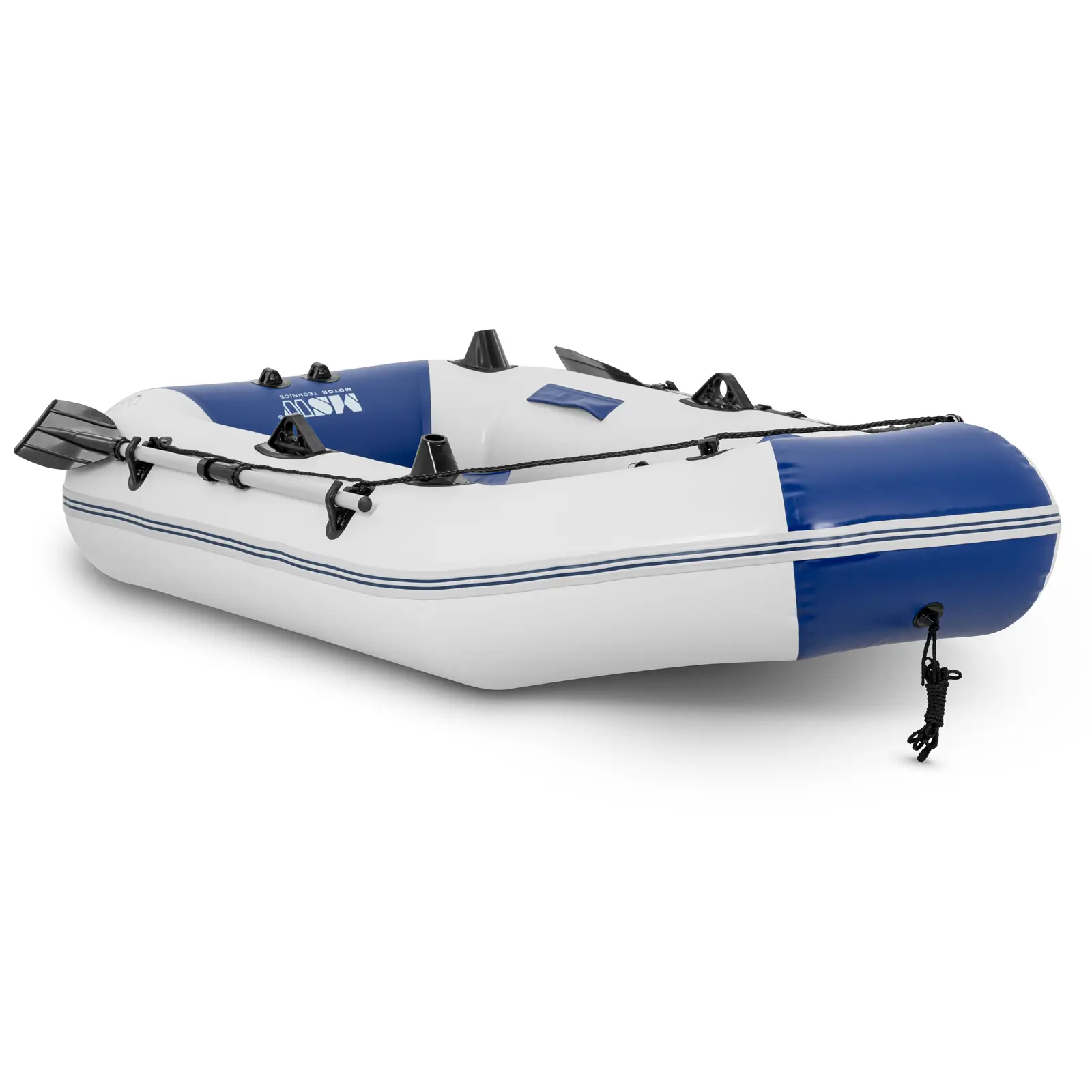 Barca neumática - azul/blanca - 235 kg - soporte para caña de pescar - 3 personas