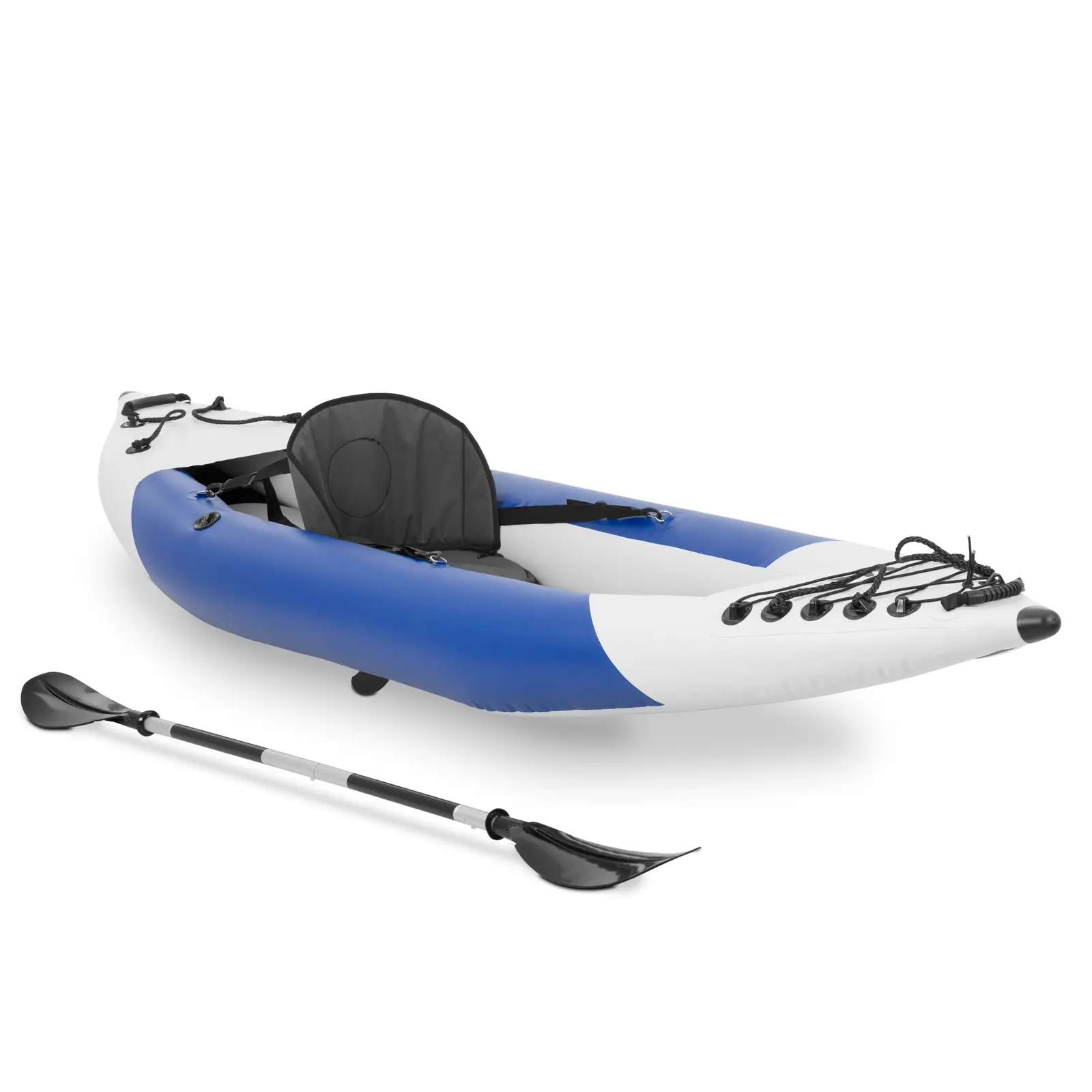 Inflatable kayak - single-seater - complete set with paddle, seat and accessories 