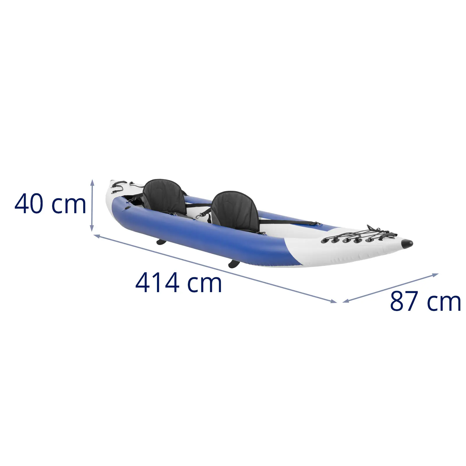 Kayak gonflable - 2 places - set complet avec pagaie, siège et accessoires