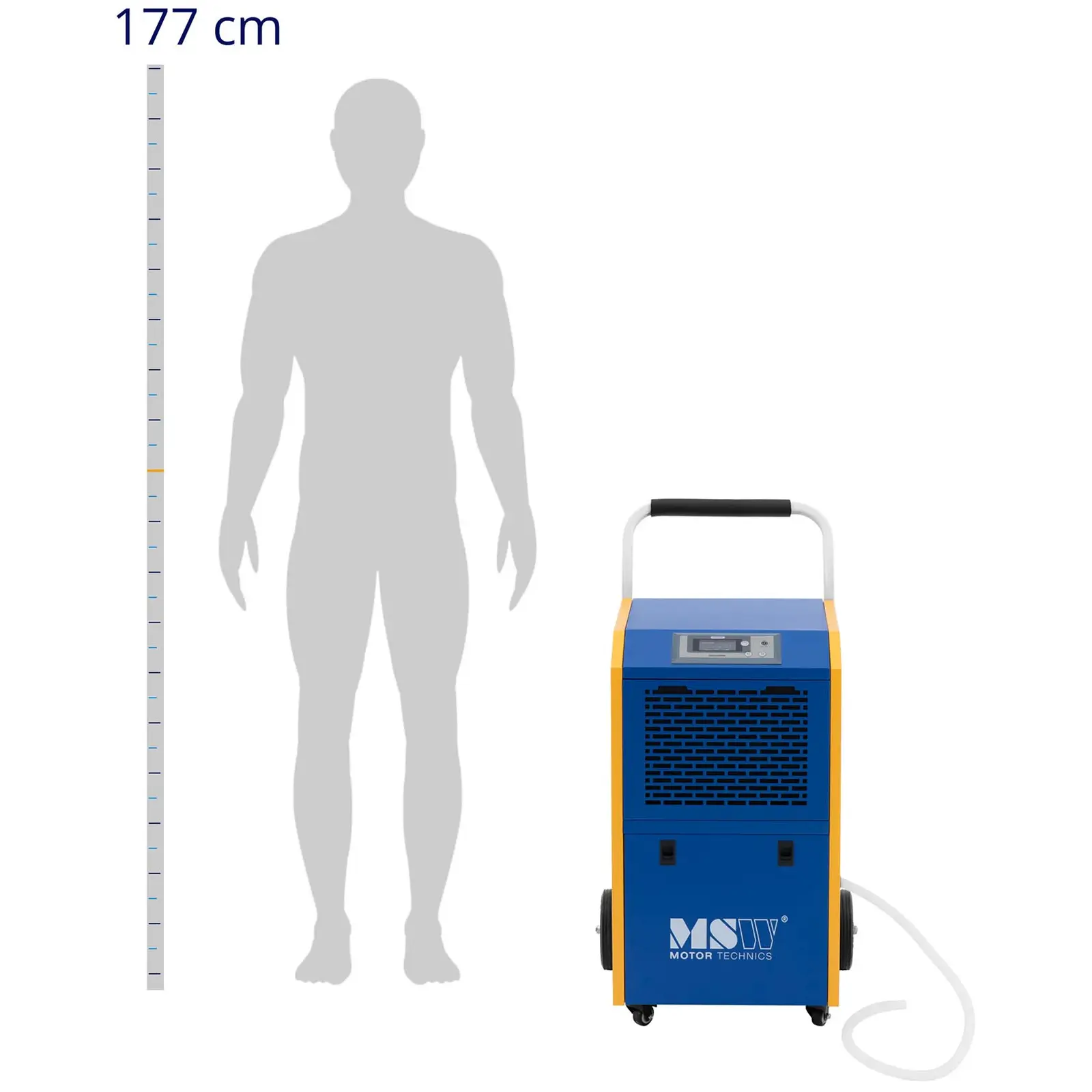 Deumidificatore elettrico professionale - 60 l/giorno - 50 - 90 m² - 480 m³/h - 7,5 L - Con maniglia