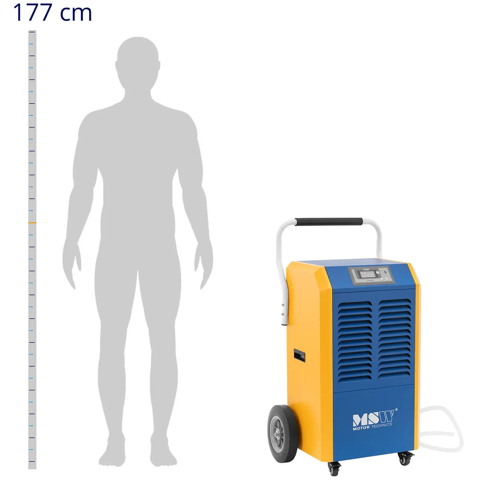 Avfuktare - 138 liter/dag - 130–150 m² - 1300 m³/h - Med handtag