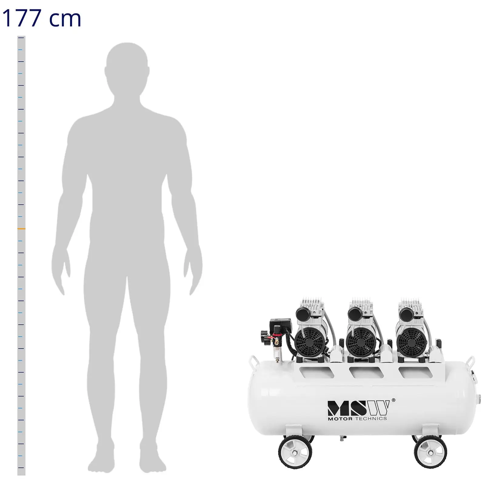 Olajmentes kompresszor - 65 l - 3 x 750 W