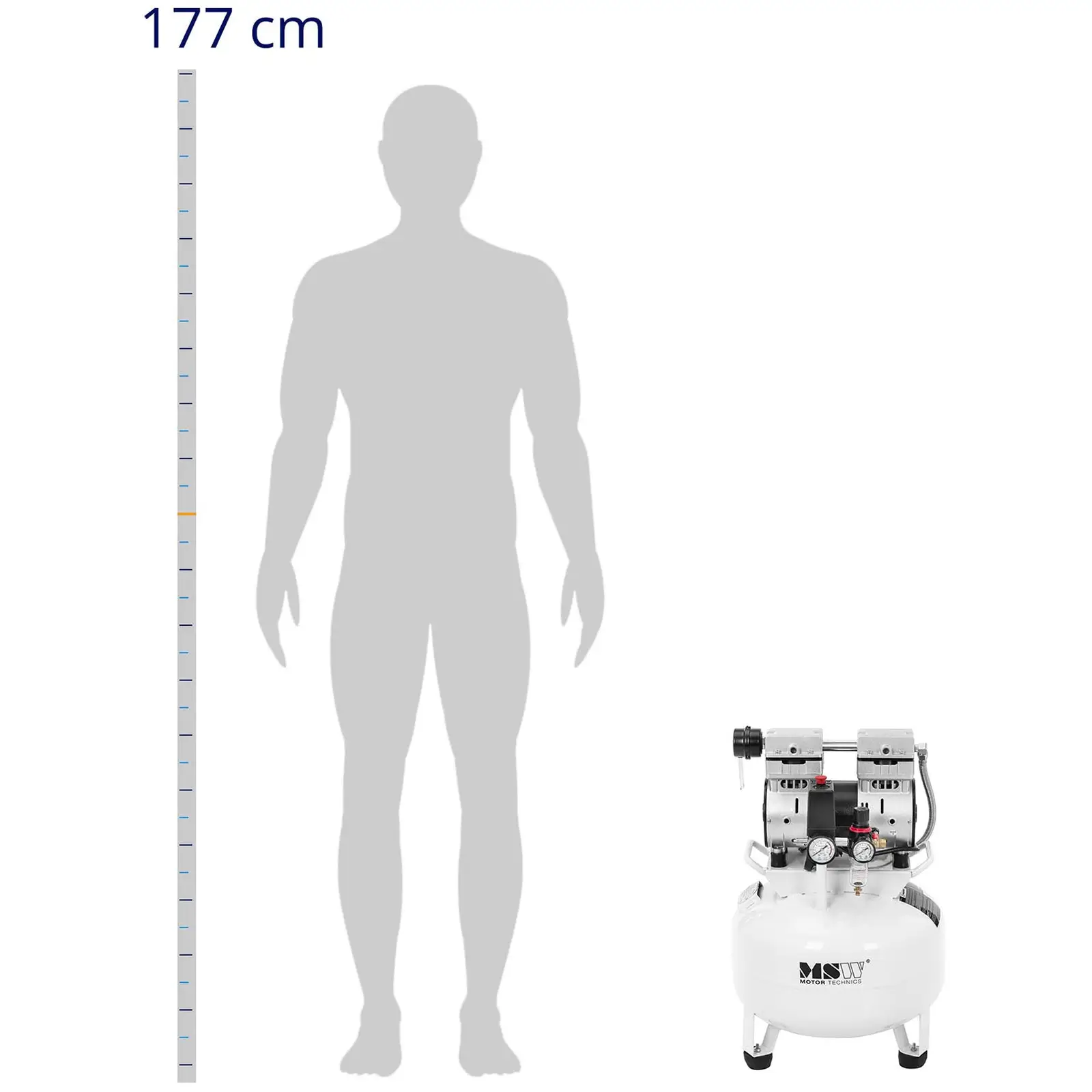 Bezolejový kompresor - 30 l - 750 W (Maximální výkon: 0.55 kW)