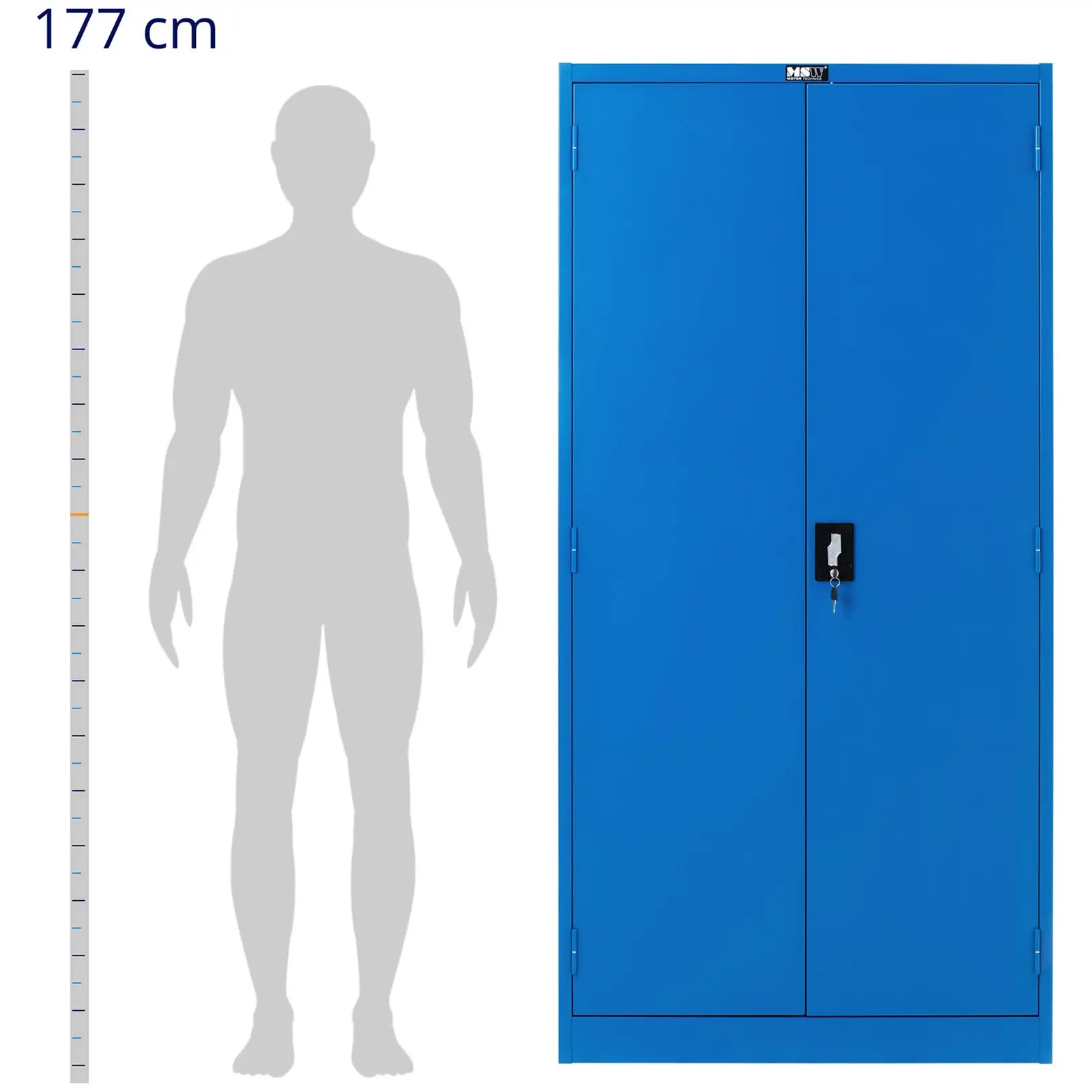 Armário para ferramentas - painel traseiro perfurado e porta com dobradiças - 2 gavetas - bloqueável