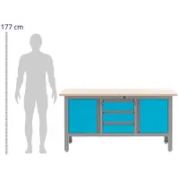 Workbench - 169 x 86.5 cm - 1000 kg - 3 drawers - 2 compartments