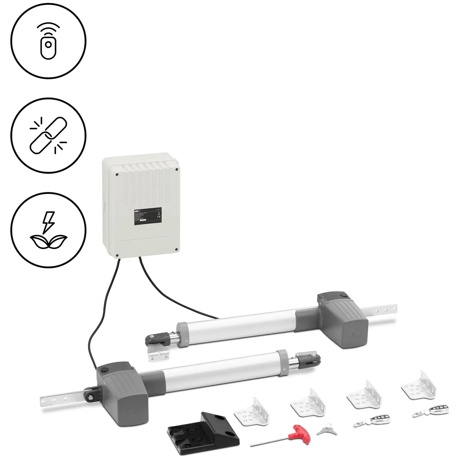 Automação para portões de batente de duas folhas - para portões até 300 kg / 2,5 m cada