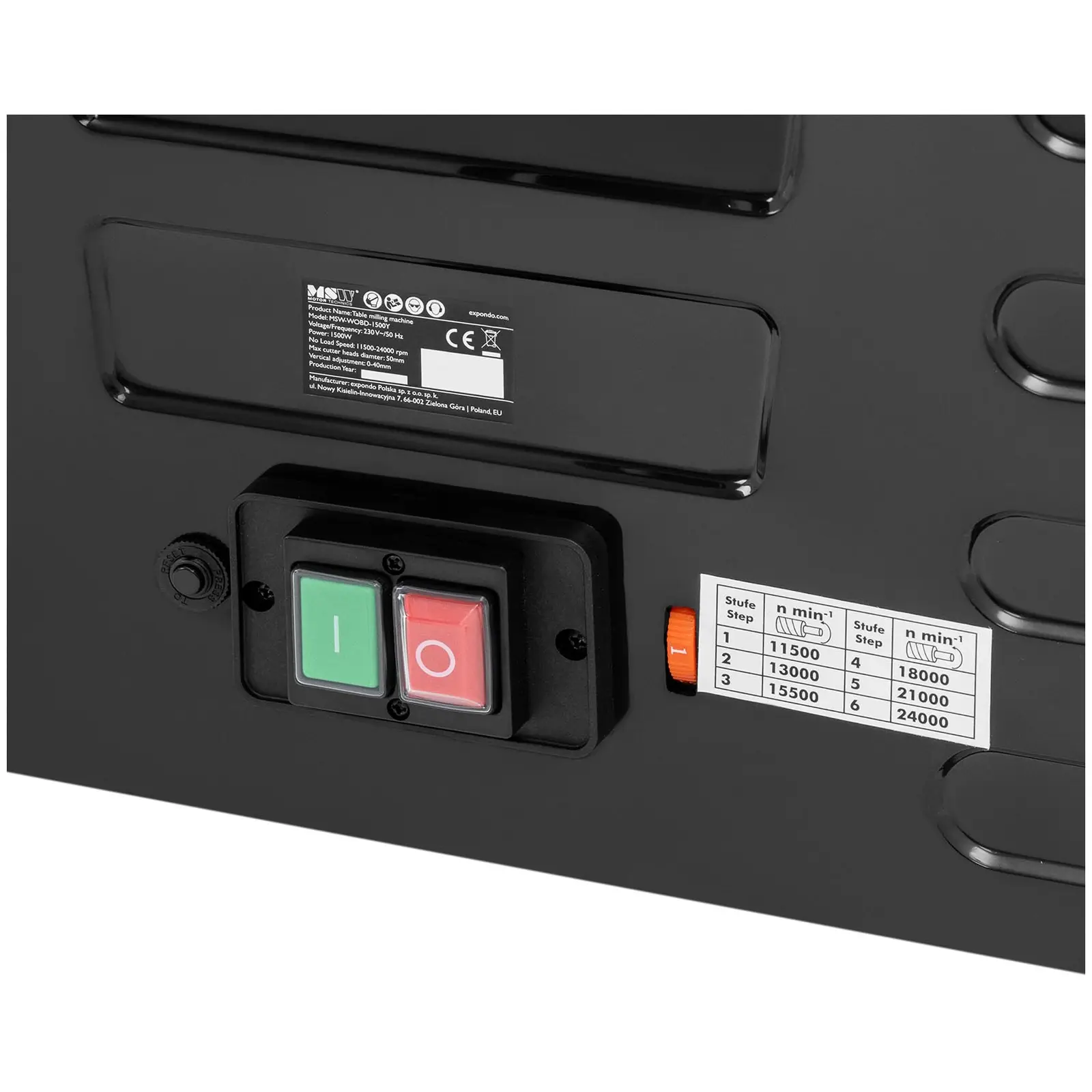 Stolní frézka - 1 500 W - až 24 000 ot/min (Typ napájení: Síť)