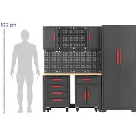 Tool Cabinet - modular - 132 x 42.7 x 2.5 cm top - perforated wall - 2 roller containers - lockable