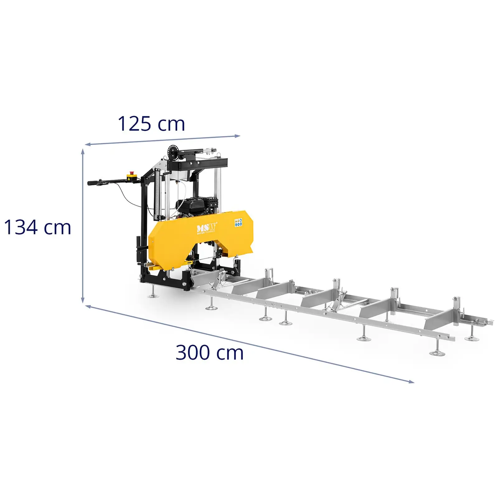 Kmenová pásová pila - 7 KS - 2 800 ot/min - válečkový dopravník 3 m (Výkon: 7 kW)
