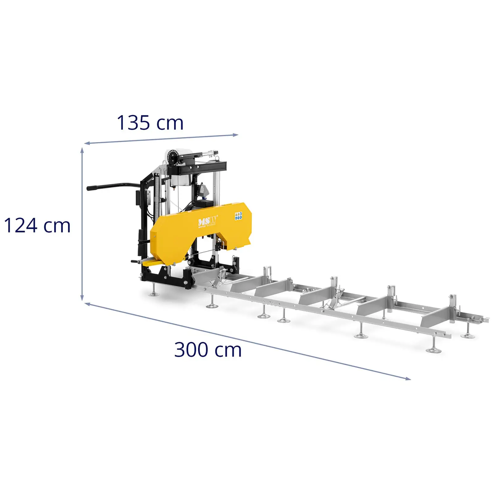 Sega a nastro per tronchi - 2,6 kW - 2.800 U/min - Nastro a rulli 3 m