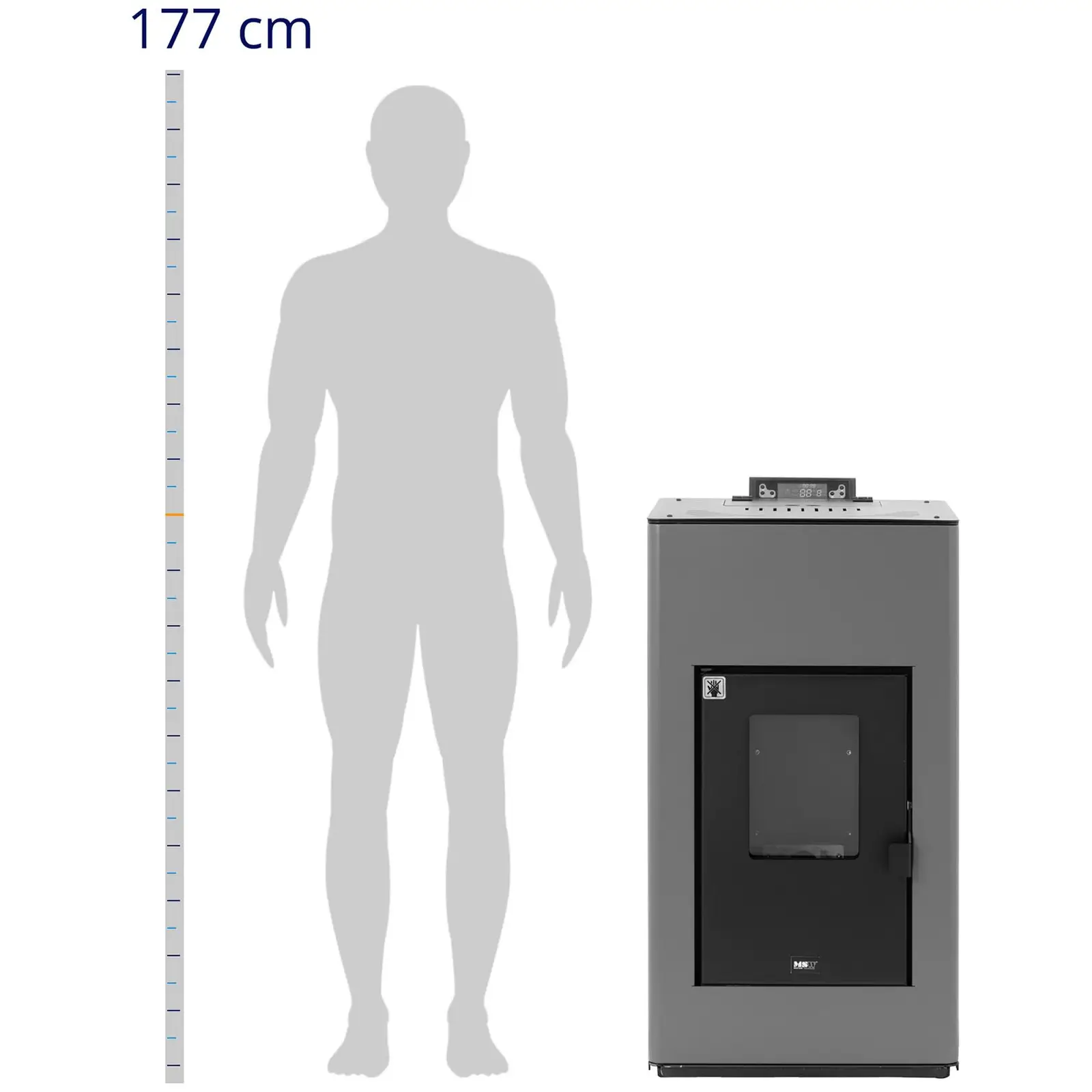 Pelletskamin - Vattenmantlad - 20 kW - För 380 m³ / 25 L vatten