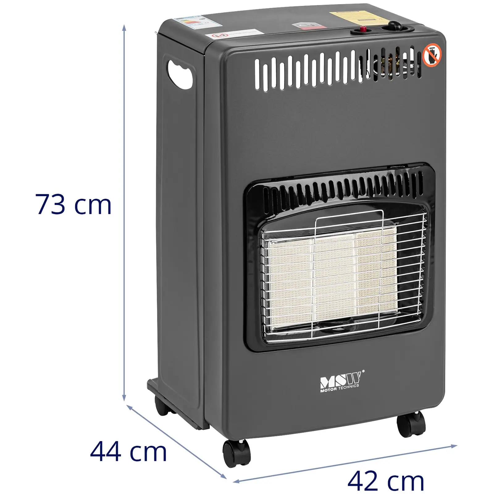 B-zboží Mobilní plynové topení - 1,5 / 2,9 / 4,2 kW - skládací (Držadla: Ano)