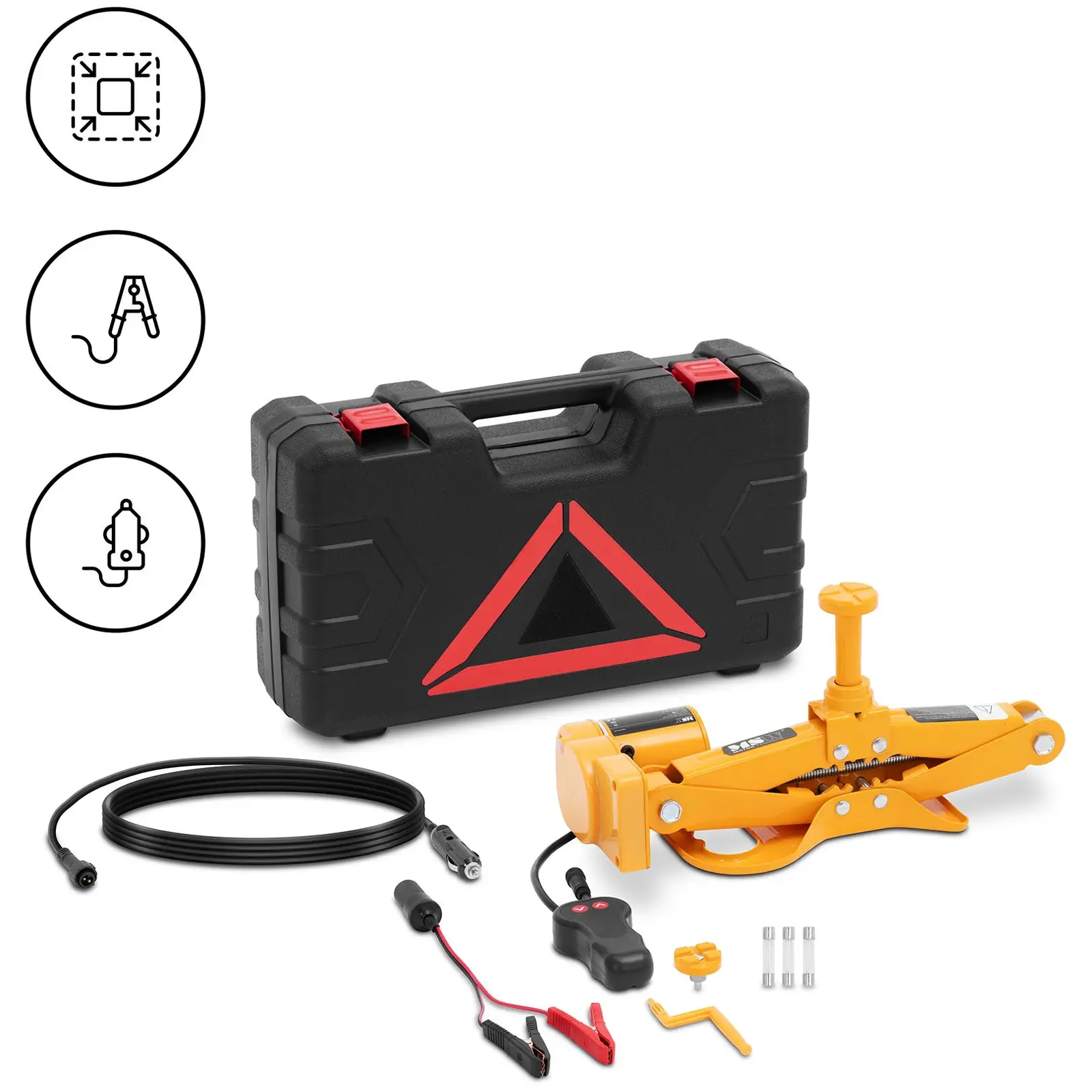 Elektrisk domkraft - 12 V - 3 t - Set för hjulbyte - Saxdomkraft