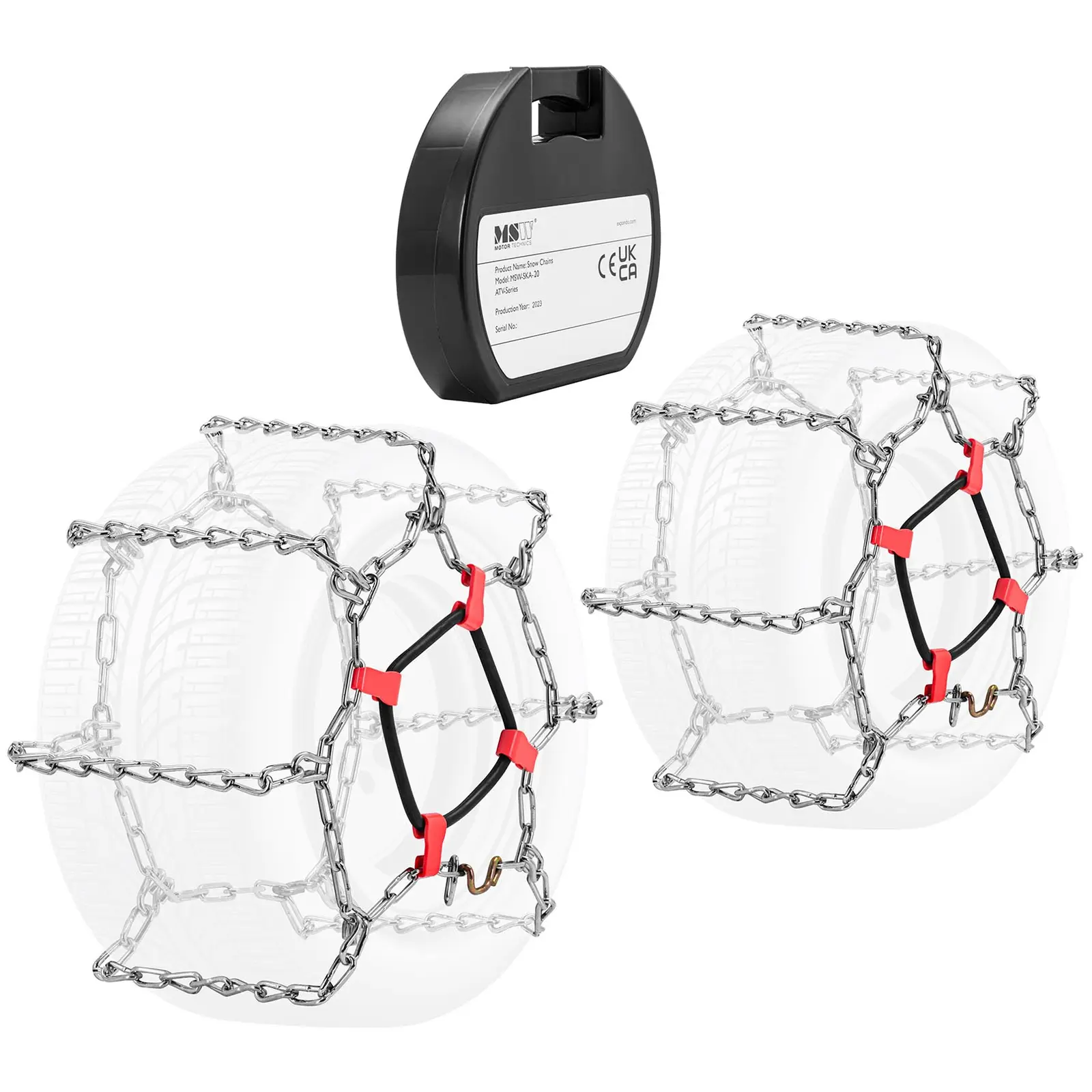 Schneeketten - Radgrößen: 20x7-12 / 20x8,00-8 / 20x8,00-10 / 20x9,00-8 - für Rasentraktor u. ä.