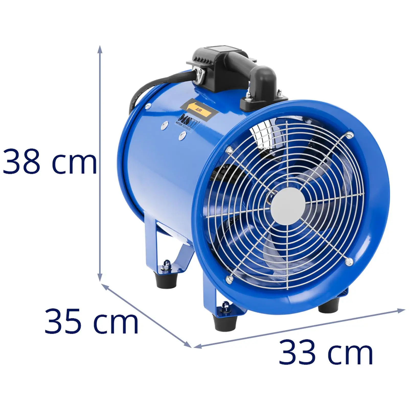 Индустриален вентилатор - 2700 m³/h - Ø 280 mm (Налягане на въздуха: 295 Pa)
