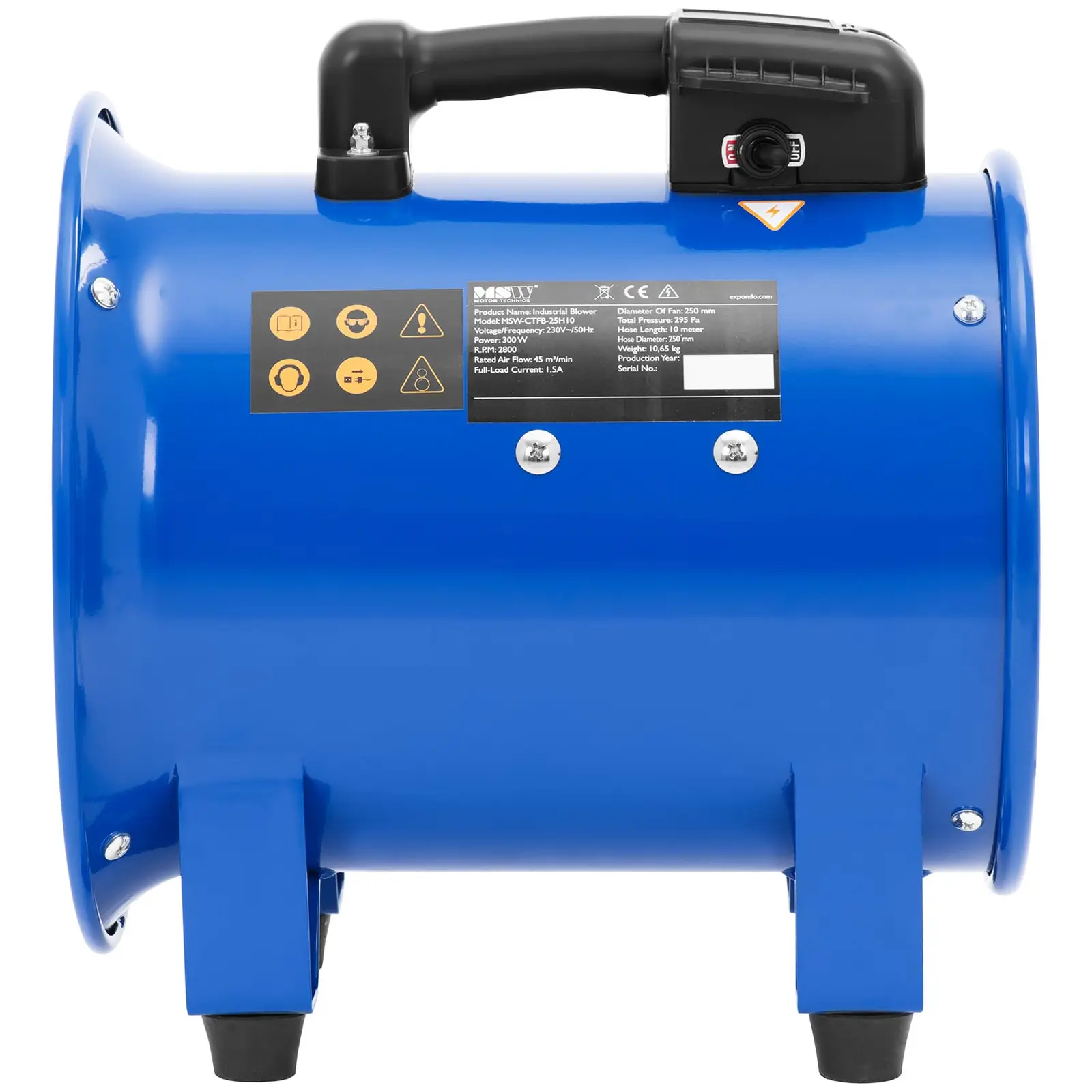 Индустриален вентилатор - 2700 m³/h - Ø 280 mm (Излъчван шум: 73 dB)