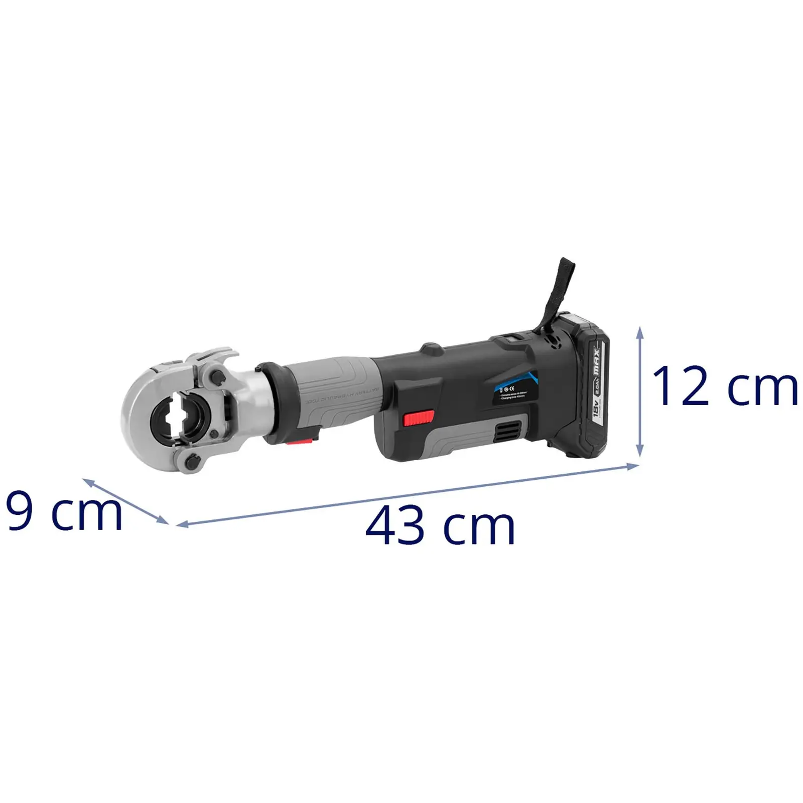Krimpovací kleště - hydraulické - 16 až 300 mm² - šestihranné lisování - 60 kN (Provoz na baterie: Ano)