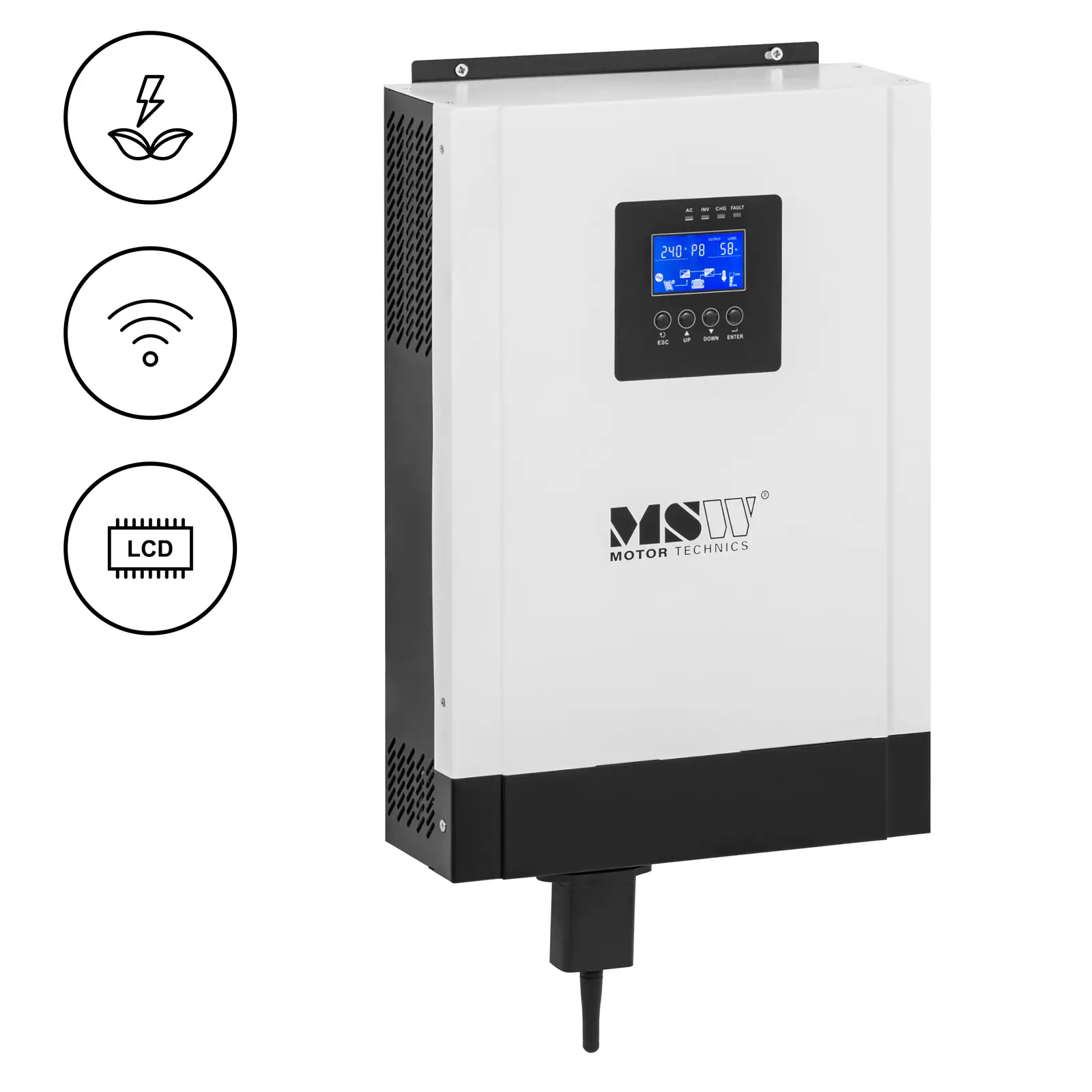 Inverter solceller - MPPT - Off-Grid - 5 kW - 88 % effektivitet