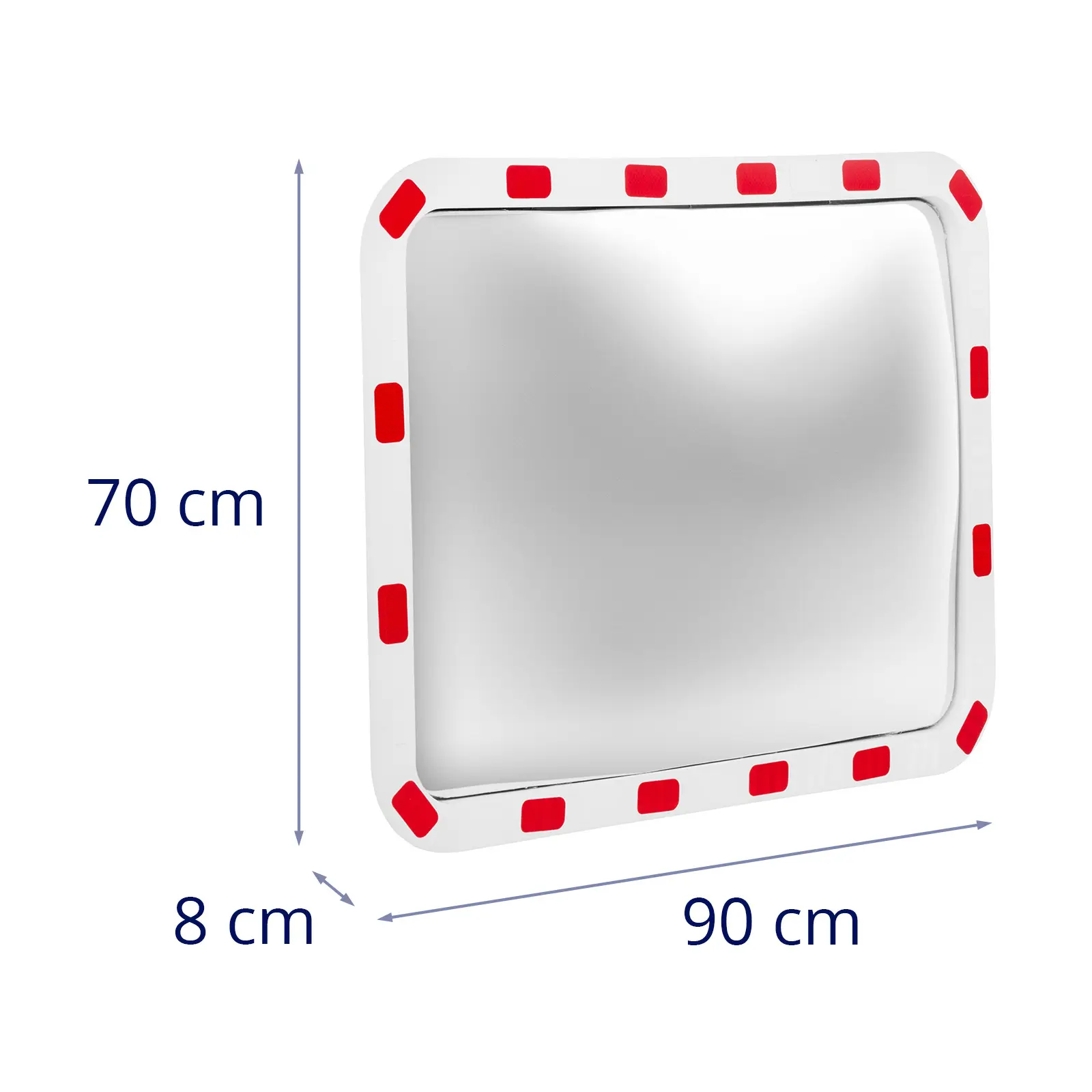 Prometno ogledalo - 60 x 80 x 8 cm - 130° - pravokotno