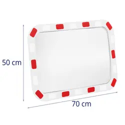 Dopravné zrkadlo - 40 x 80 x 8 cm - 130° - obdĺžnikové
