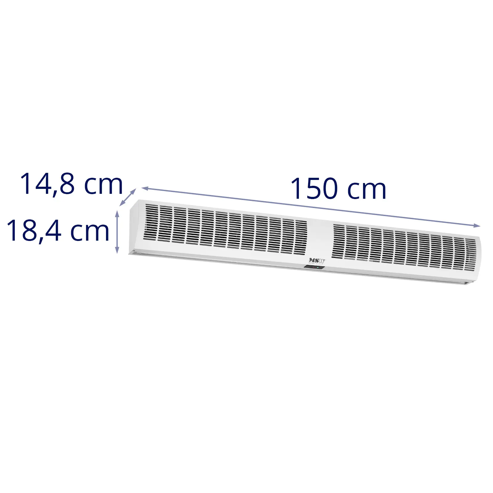 Vzduchová clona - 1,5 m - 2 510 m³/h - dálkové ovládání - 190 W (Materiál: Plast ABS)