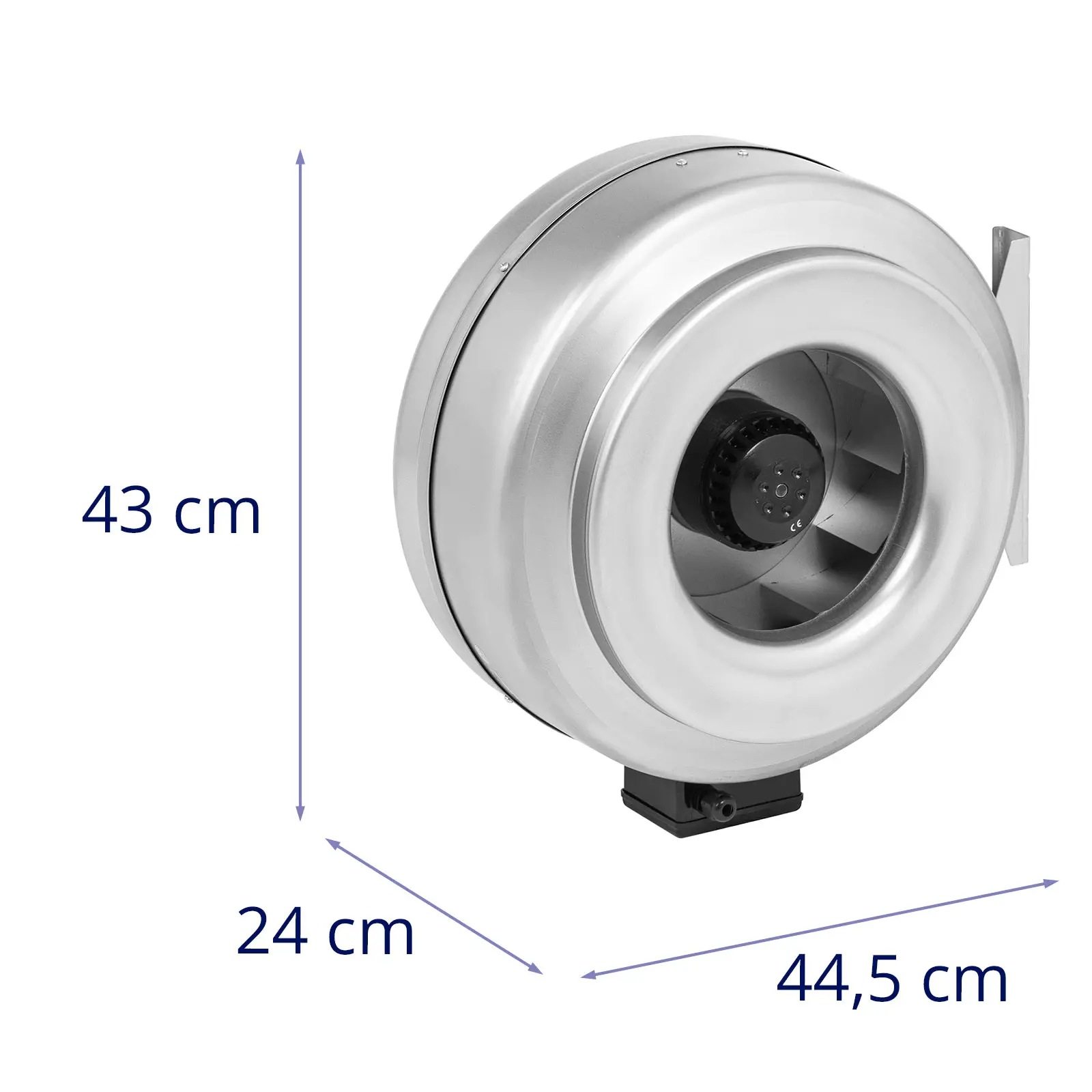 Radiální ventilátor - 1310 m³/h - 2 480 ot/min - Ø výstupu 315 mm - pozinkovaná ocel (Emitovaný hluk: 68 dB)