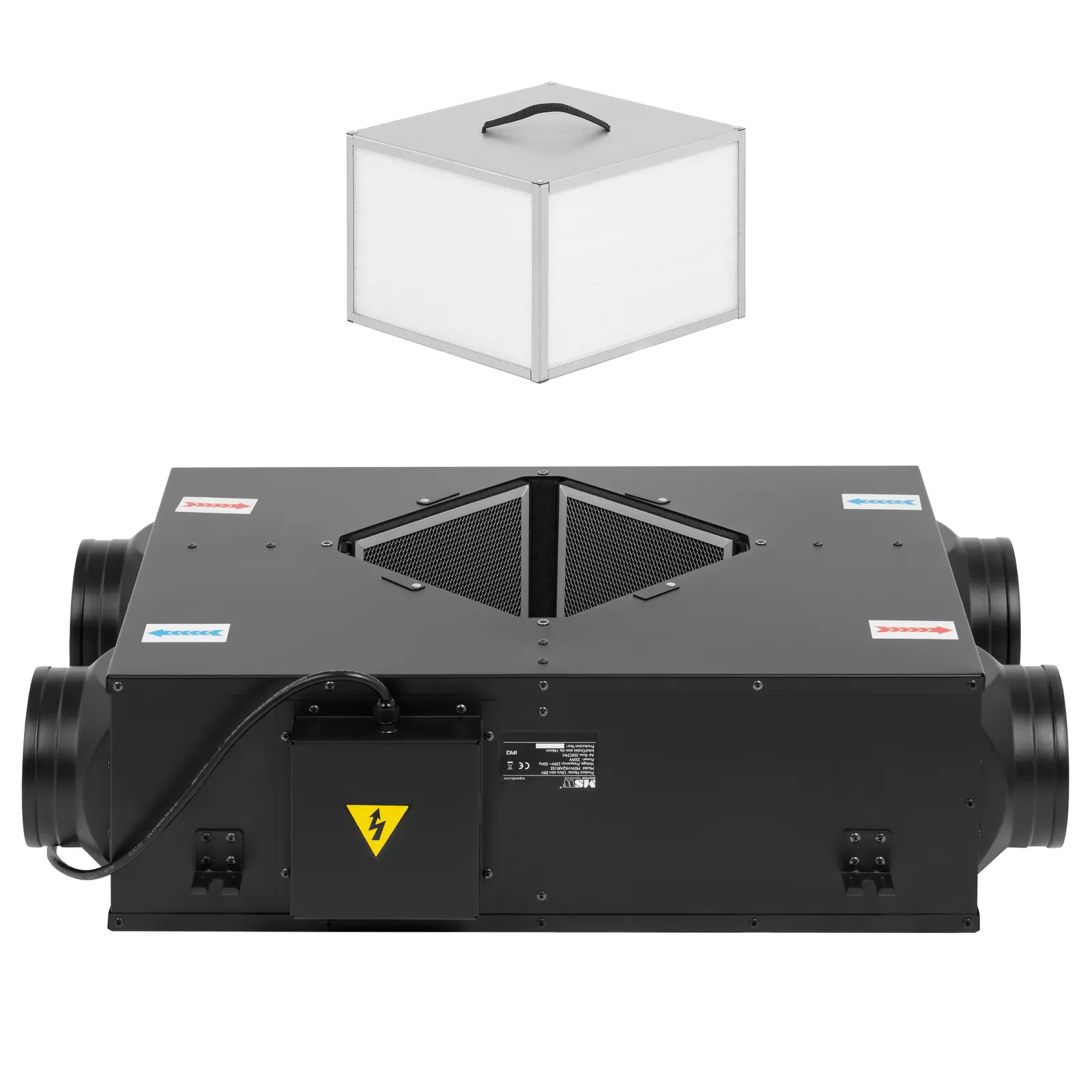 Vzduchový výměník tepla - 350 m³/h - 120 m² - grafenový modul (Kryt: 120 m²)