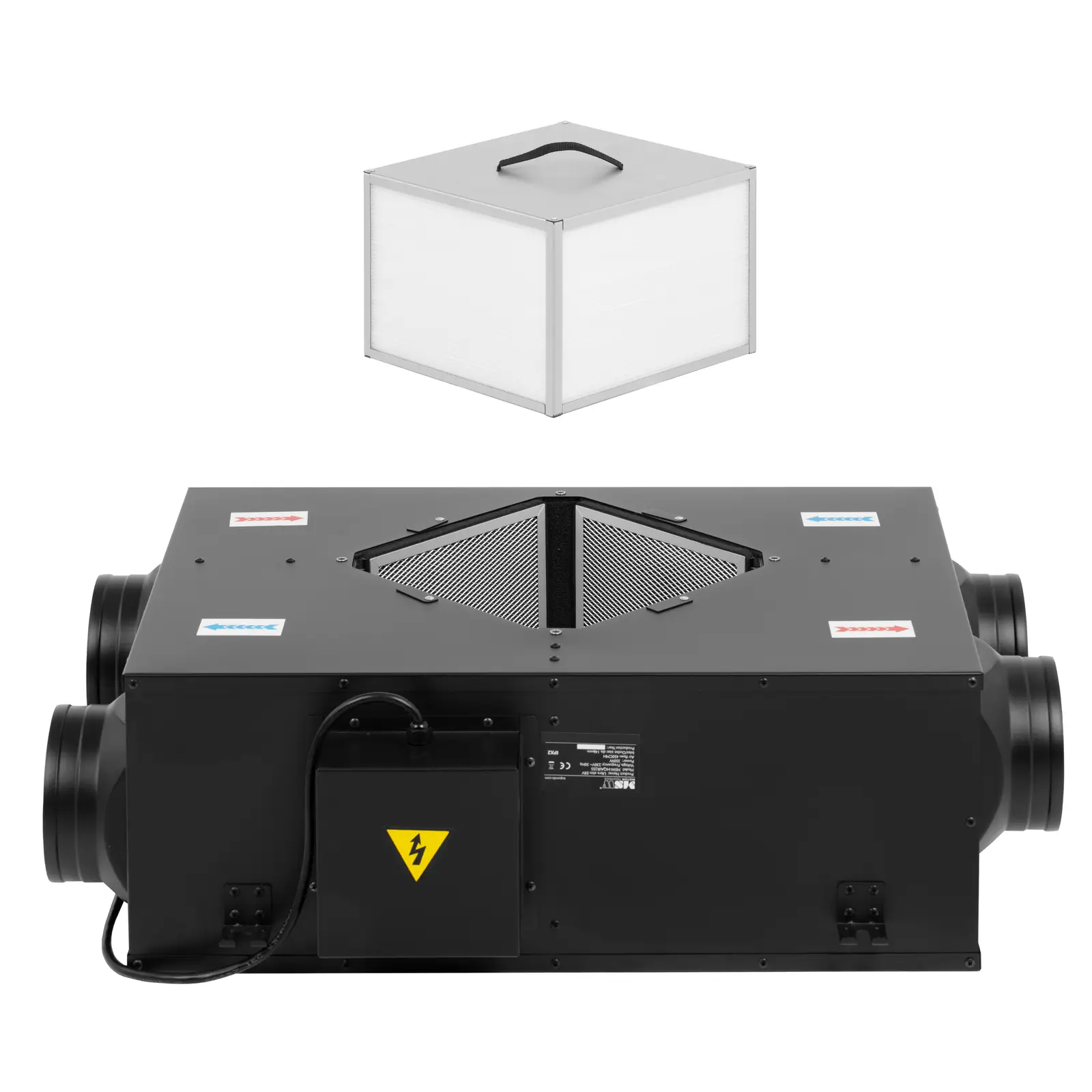 Vzduchový výměník tepla - 450 m³/h - 148 m² - grafenový modul (Kryt: 148 m²)