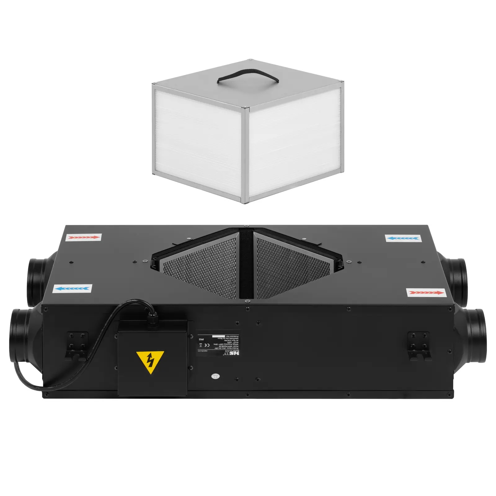 Vzduchový výměník tepla - 210 m³/h - 70 m² - grafenový modul (Kryt: 70 m²)