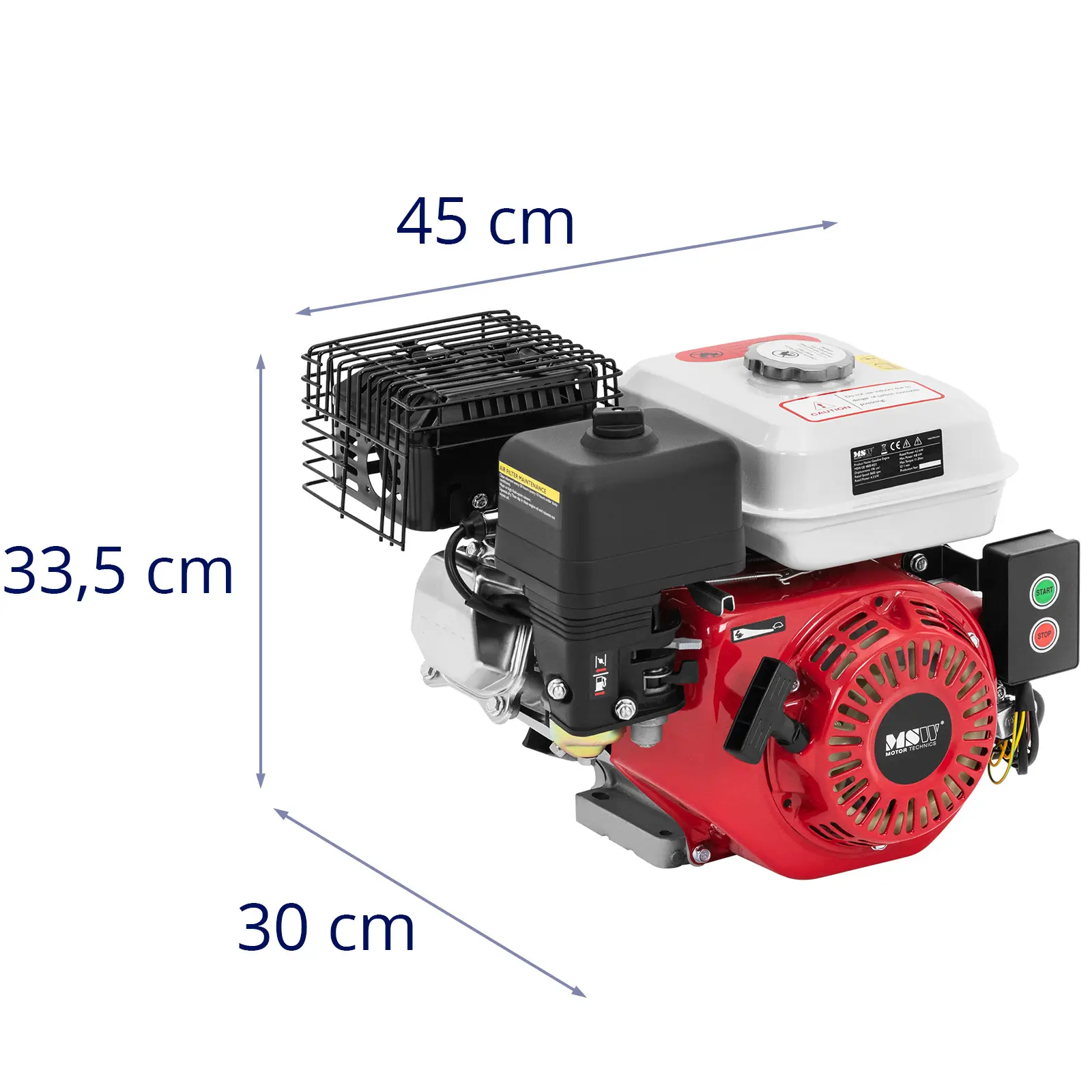 4-taktmotor - 6,5 pk - eencilinder - automatische start met een druk op de knop