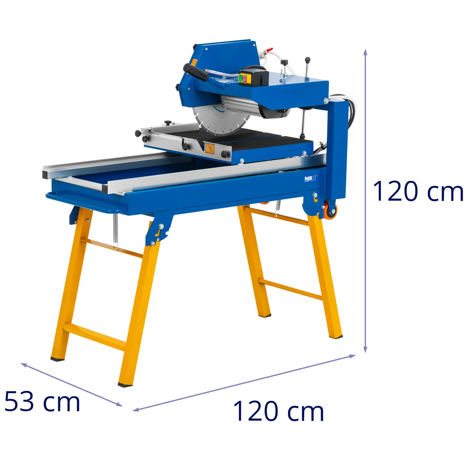 Pila na kámen - 2 500 W - 350mm diamantový kotouč - vodní chlazení (Objem nádrže na vodu: 37.8 l)