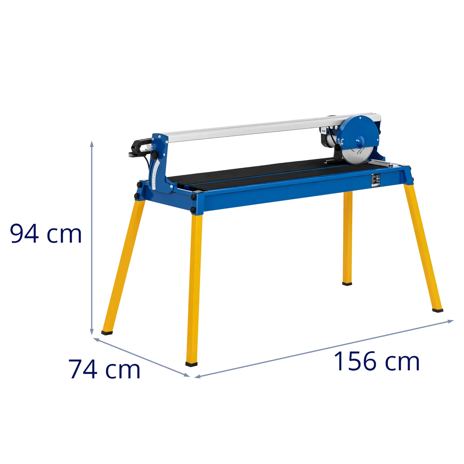 Coupe carrelage électrique - 1500 W - 2950 tr/min 0 - 45° - refroidissement par eau (Épaisseur de la lame: 2.4 mm)