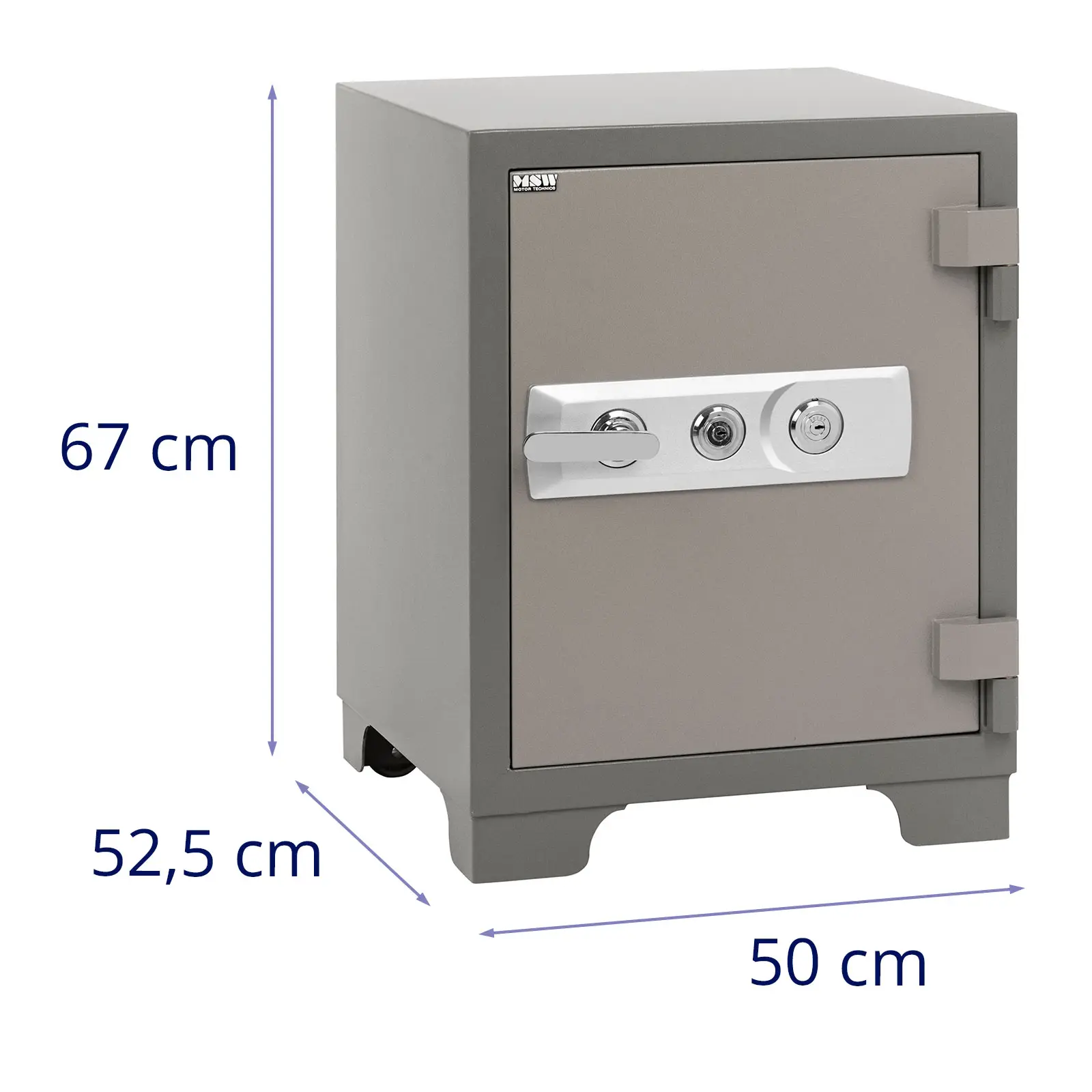 Brandwerende kluis - 52,5 x 50 x 67 cm - lade - 4 wielen