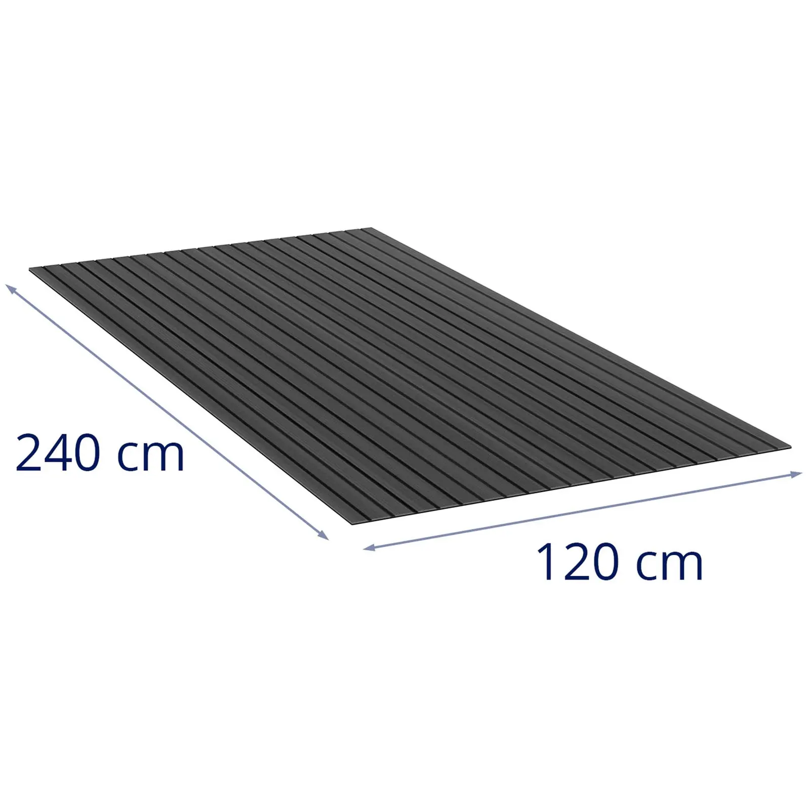 Tapis de sol bateau extérieur - 240 x 120 cm - anthracite/noir