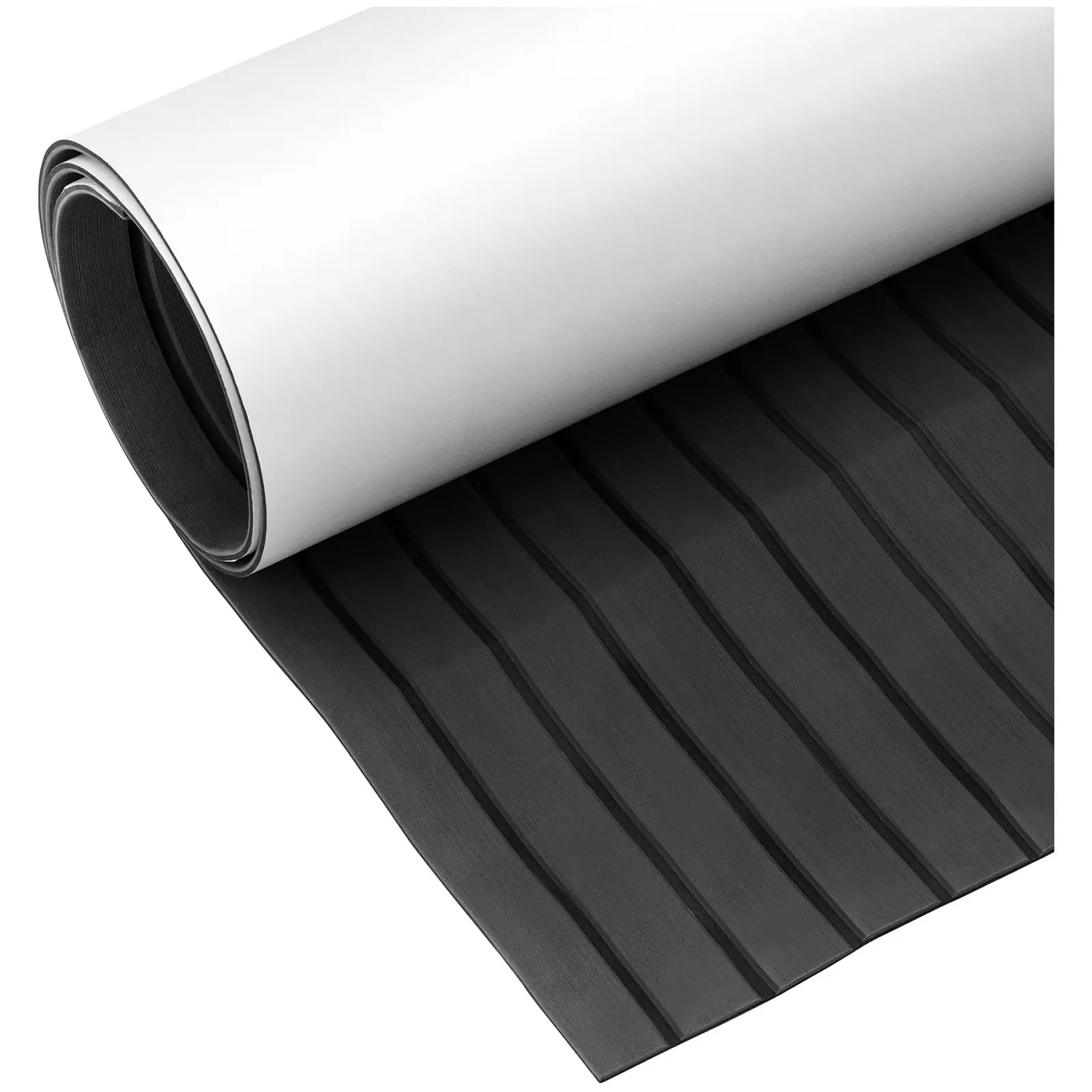 Valčių grindys - 240 x 90 cm - antracito/juodos spalvos