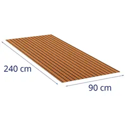 Tapis de sol bateau extérieur - 240 x 90 cm - marron/noir