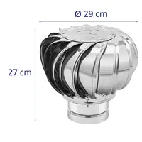 Tagventilator - vinddrevet - rustfrit stål - 12 cm