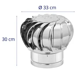 Rotating Chimney Cowl - wind-driven - stainless steel - 20 cm