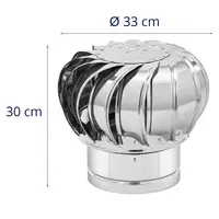 Strešný ventilátor - poháňaný vetrom - nerez - 20 cm