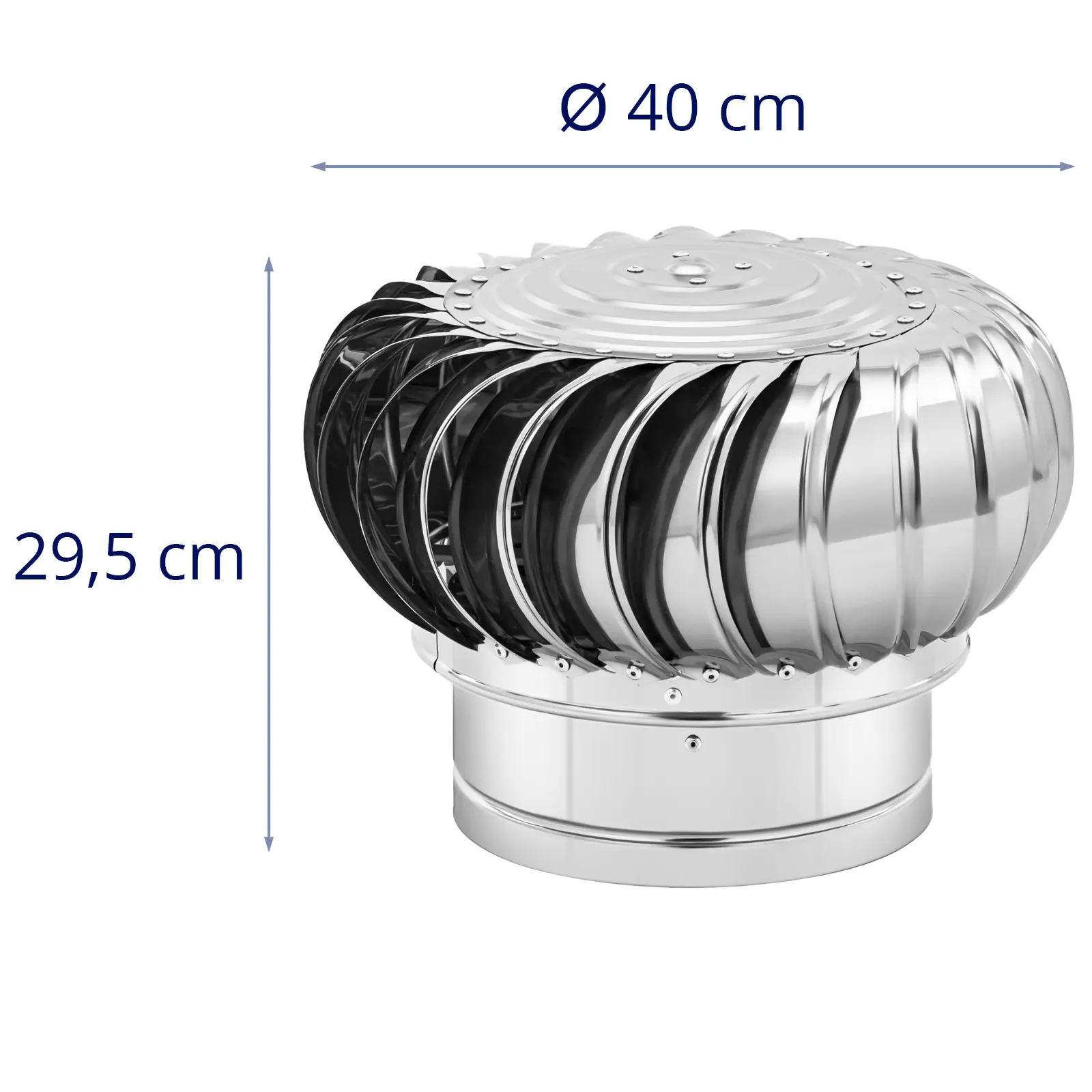 Střešní ventilátor - poháněný větrem - ušlechtilá ocel - 25 cm