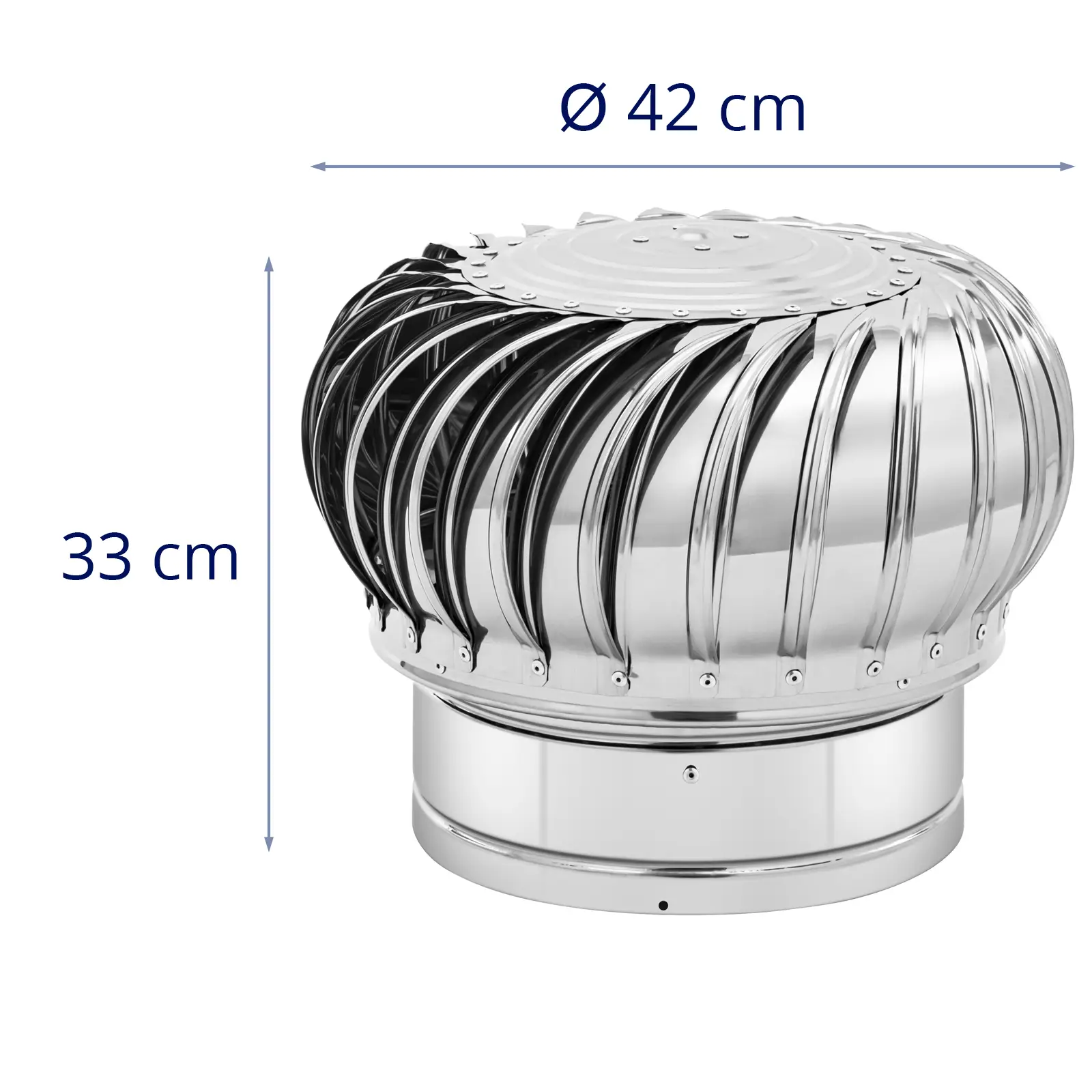 Střešní ventilátor - poháněný větrem - ušlechtilá ocel - 30 cm (Průměr: 30 cm)