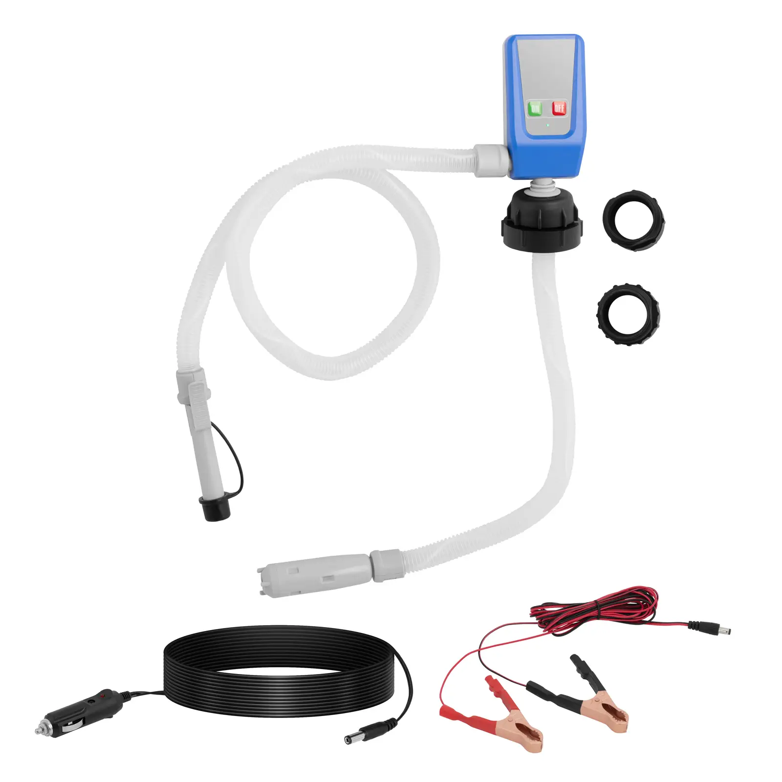 Pompe de transvasement avec accessoires - vitesse de pompage 12 l/min - longueur de tuyau d'entrée 50 cm - 3 adaptateurs