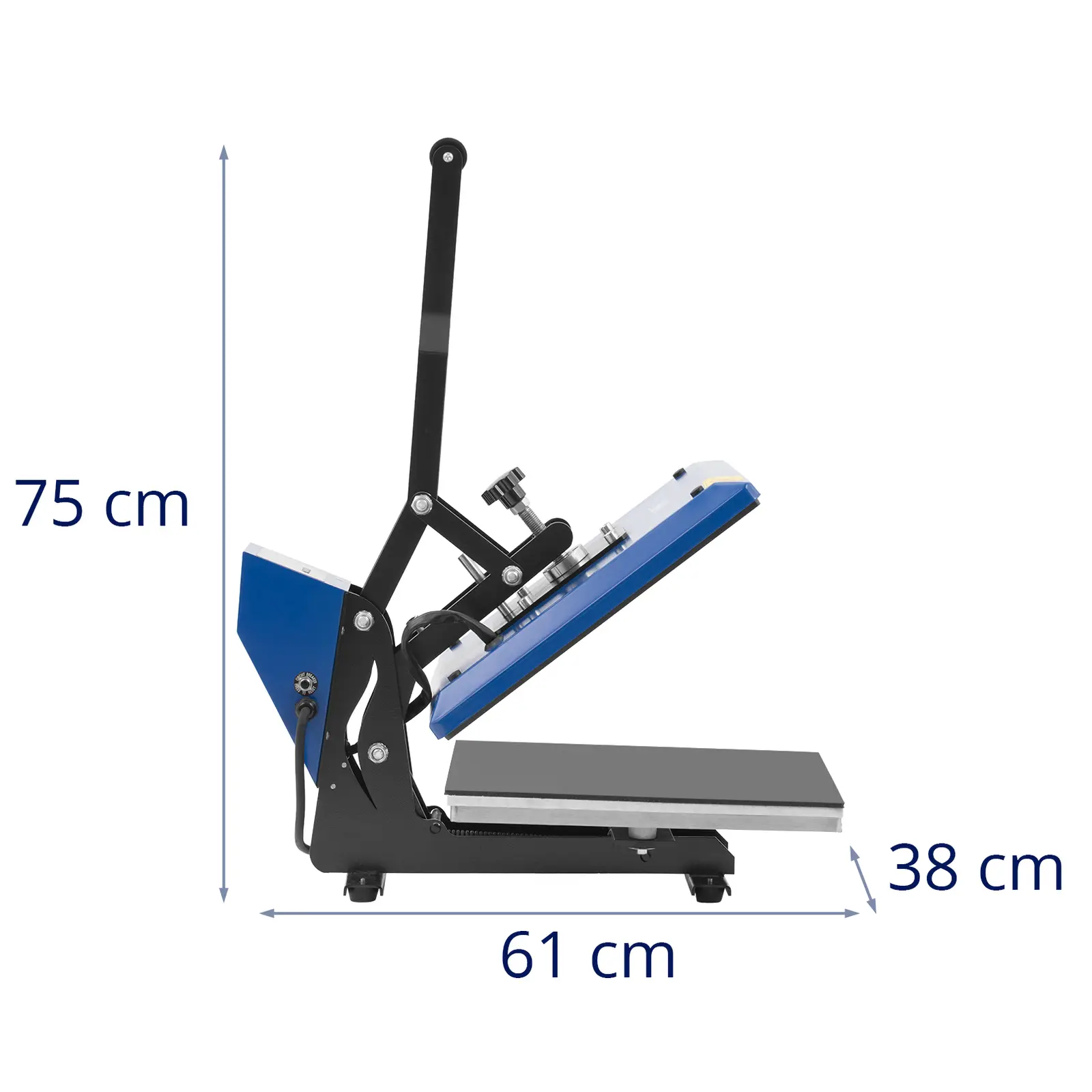 Transferpresse - 38 x 38 cm - bis 250 °C - LCD-Anzeige - Timer