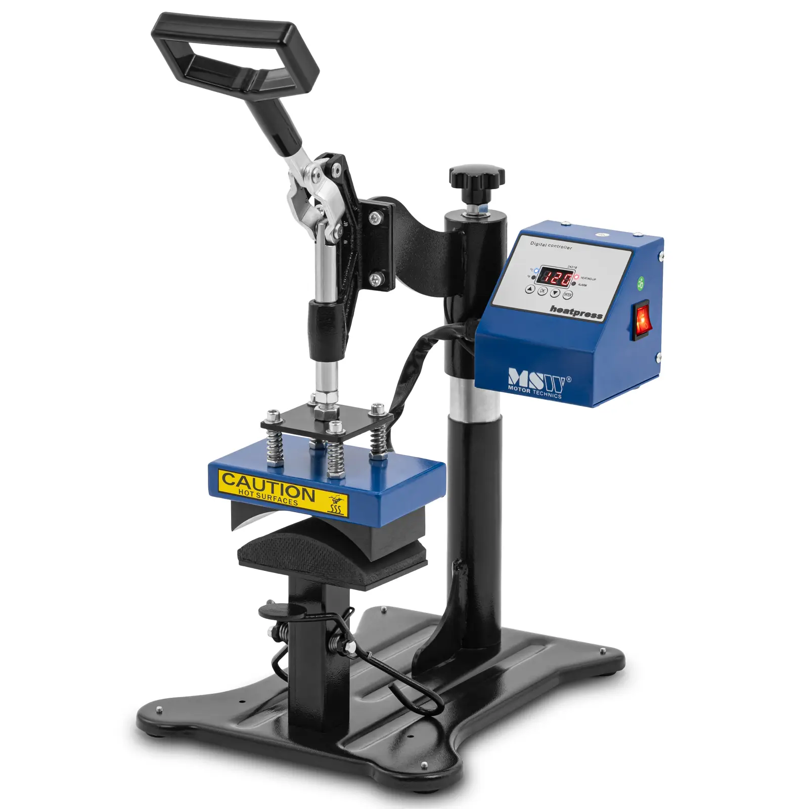 Hat Press - up to 250 °C - LCD display - timer - swivelling - with height-adjustable stand