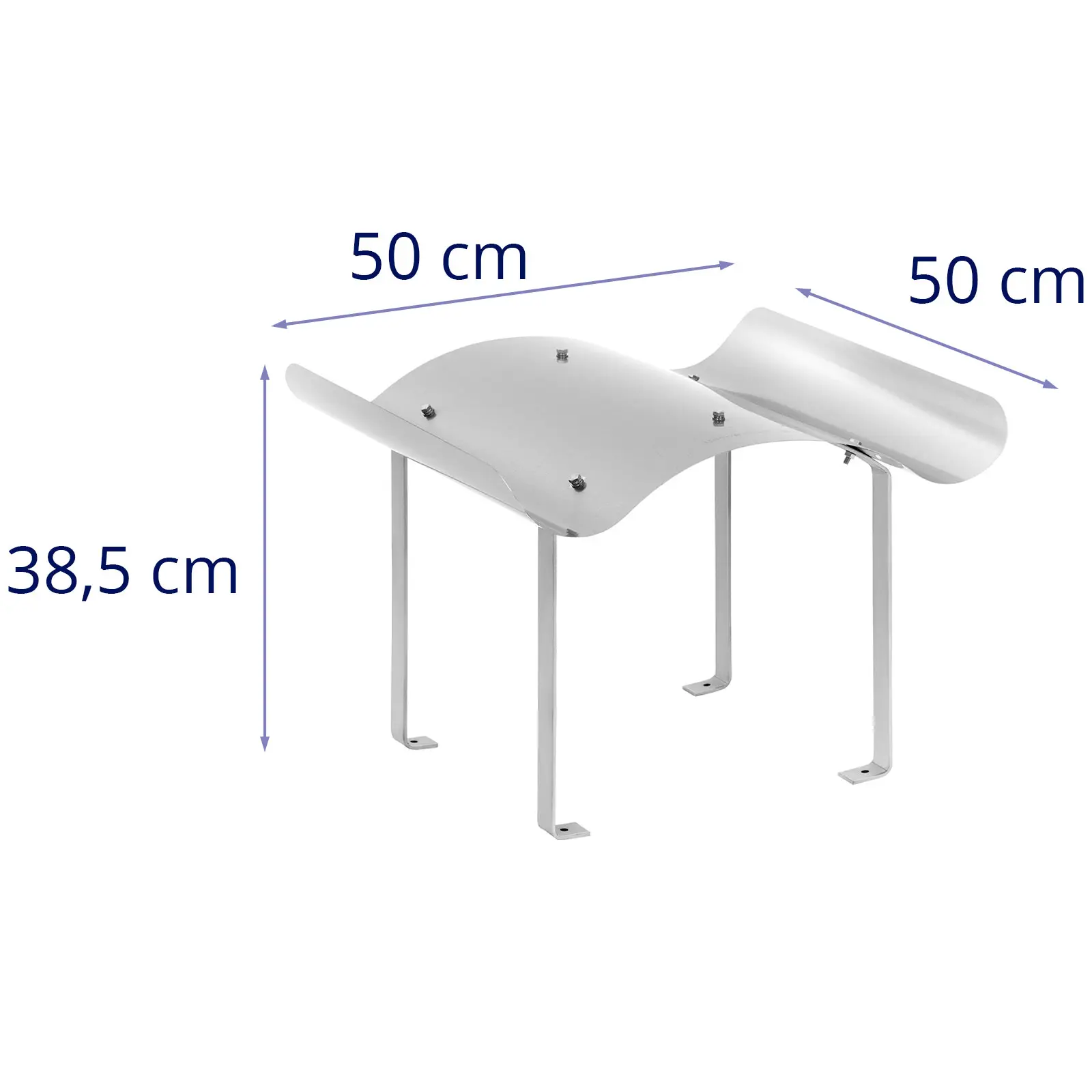 Komínová stříška - ušlechtilá ocel - 50 x 50 x 38,5 cm (Materiál: Ušlechtilá ocel)