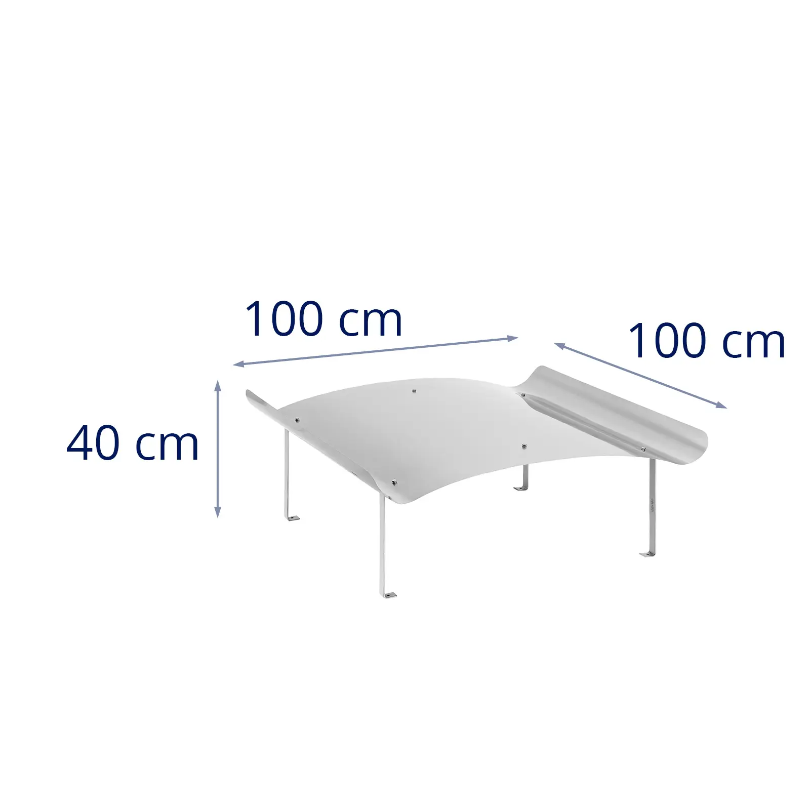 Schoorsteenkap - RVS - 100 x 100 x 40 cm