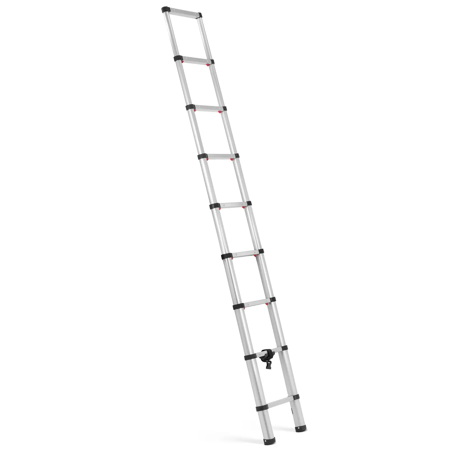 Телескопична стълба - 8 стъпала - алуминий - височина: 0,75 - 2,60 м